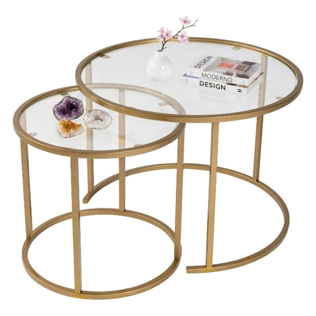 Simaxis, Tavolino da Salotto Modulabile, 60x60x43h cm oro