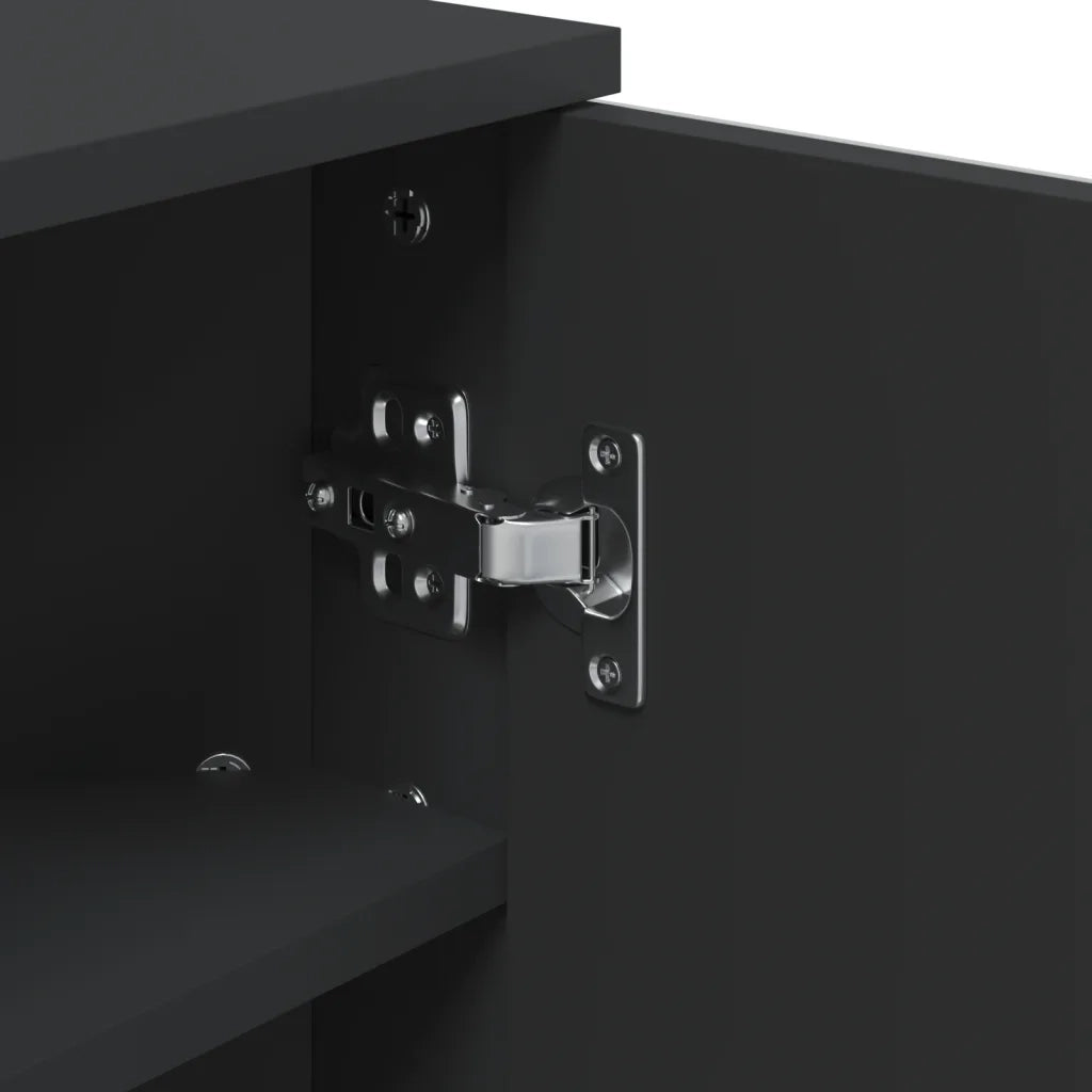 Armadietto Angolare con Specchio da Bagno Nero 30x24x60 cm 357979