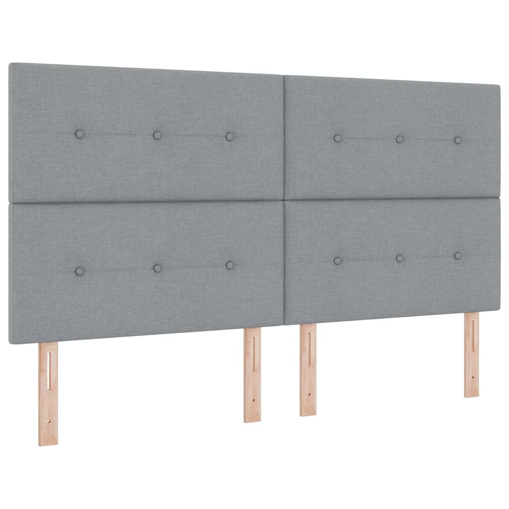 Letto a Sorgente LED Grigio chiaro 180 x 200 cm Tessuto