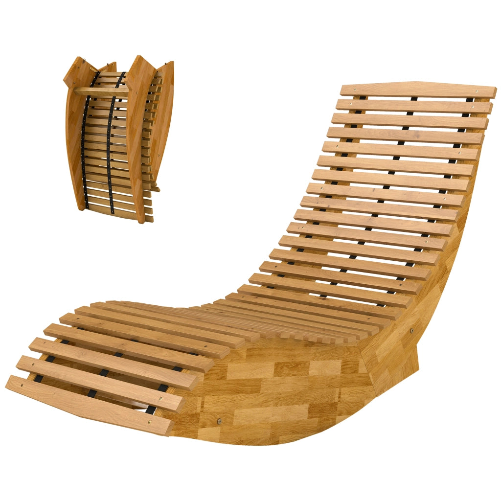 Lettino da giardino in legno di acacia pieghevole ergonomico a doghe ¨C Minimal ¨C 60x156x77 cm