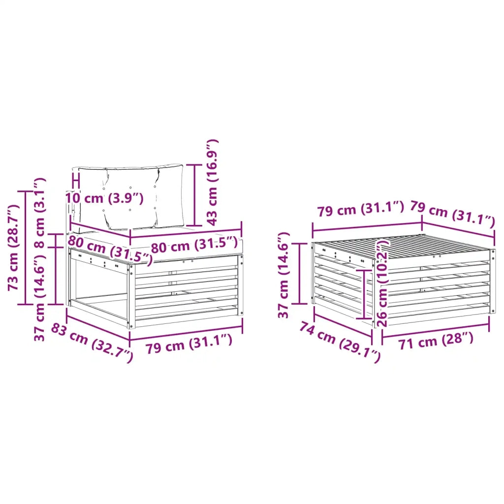 Set di divani da esterno 8 pcs Bianco e Antracite 3390182