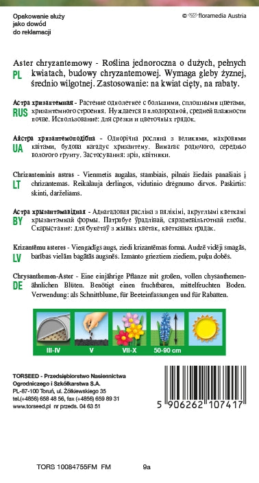 Aster di crisantemo alto - Callistephus chiń. fl.pl. miscela 1 g
