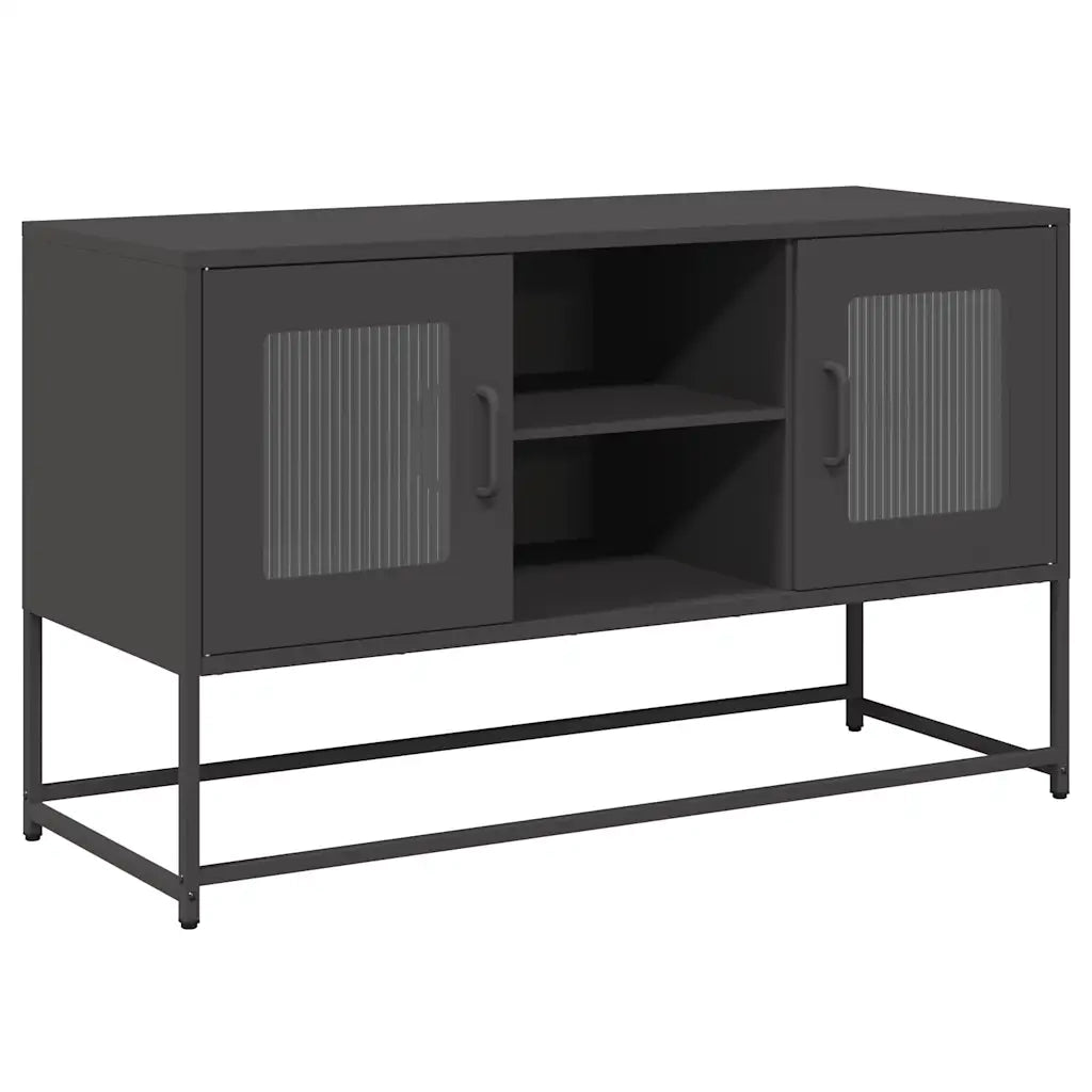 Mobile TV Nero 100,5x39x60,5 cm in Acciaio 853380