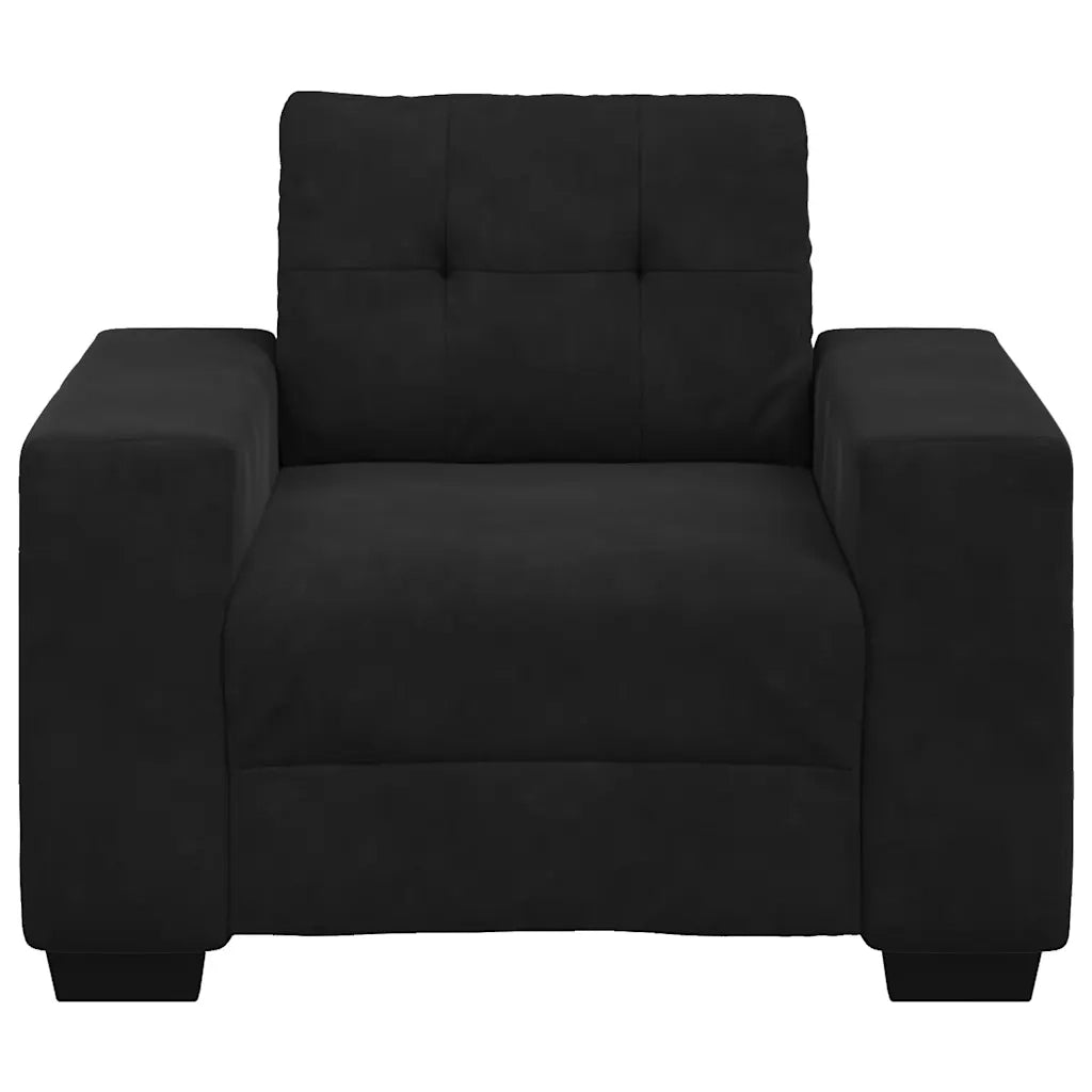 Divano Sedia Nero 100x78x80 cm Velluto 4105103