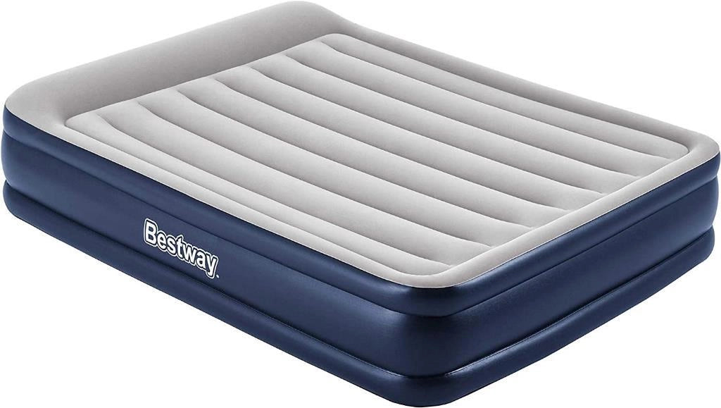 Materassino Airbed Matrimoniale Floccato con Pompa Tritech 203 x 152 x 46 cm