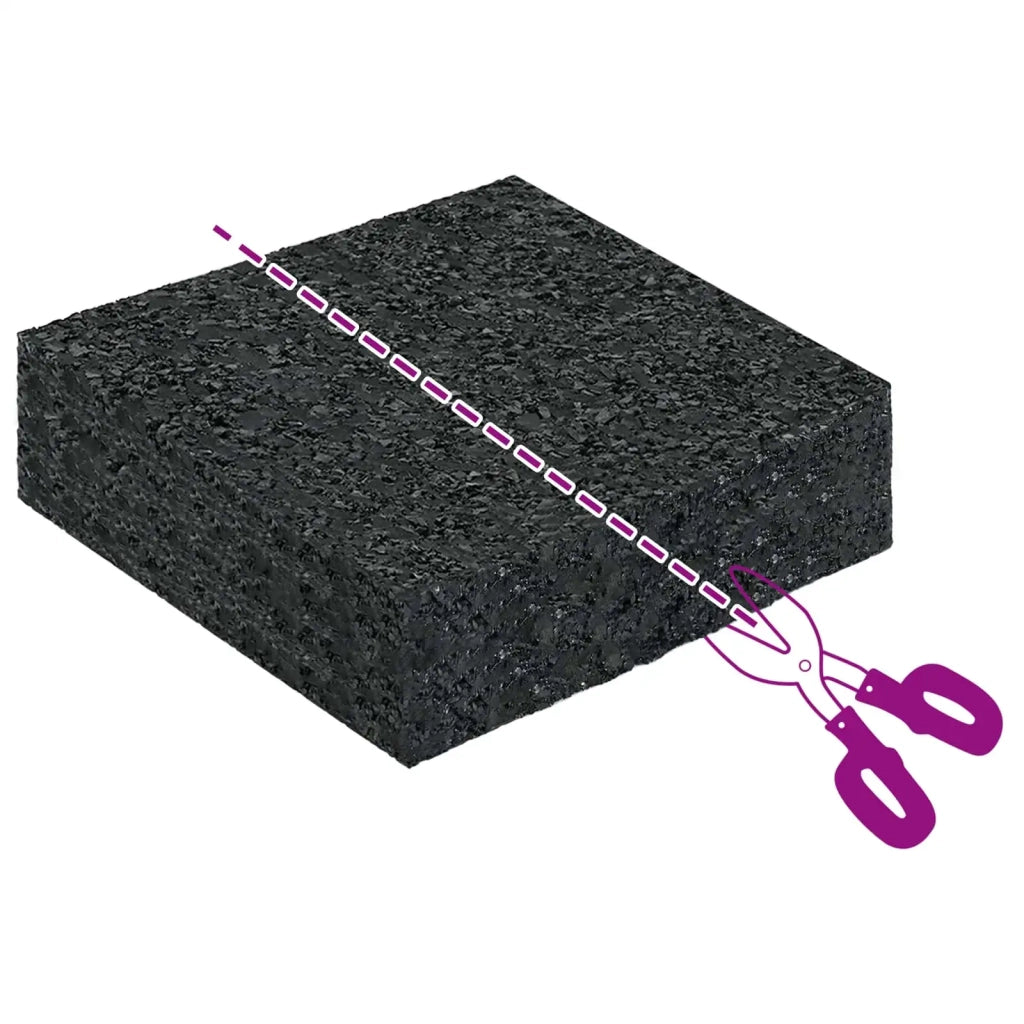 Pad per patio in granuli di gomma Nero 9 x 9 x 2 cm Gomma 42027244