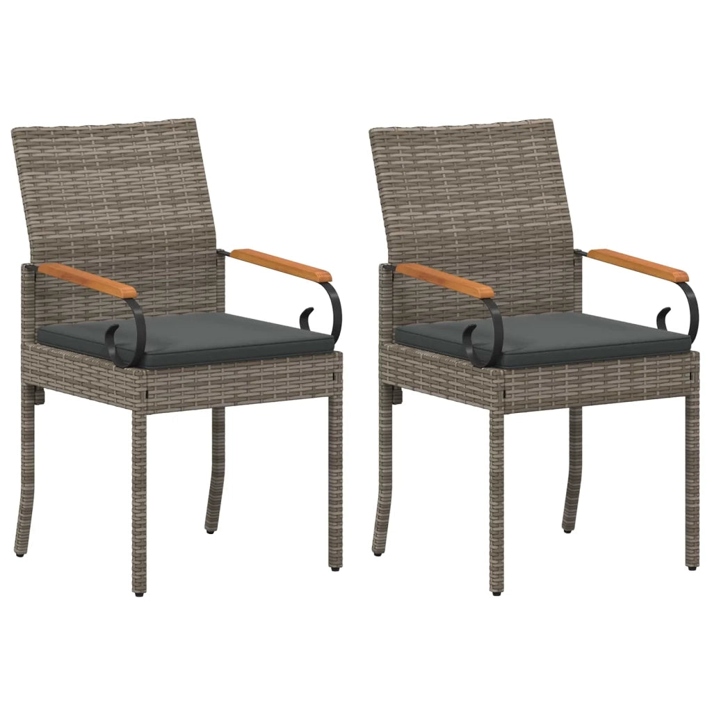 Sedie da giardino con cuscino 2 pcs Grigio e Grigio Scuro 42025881