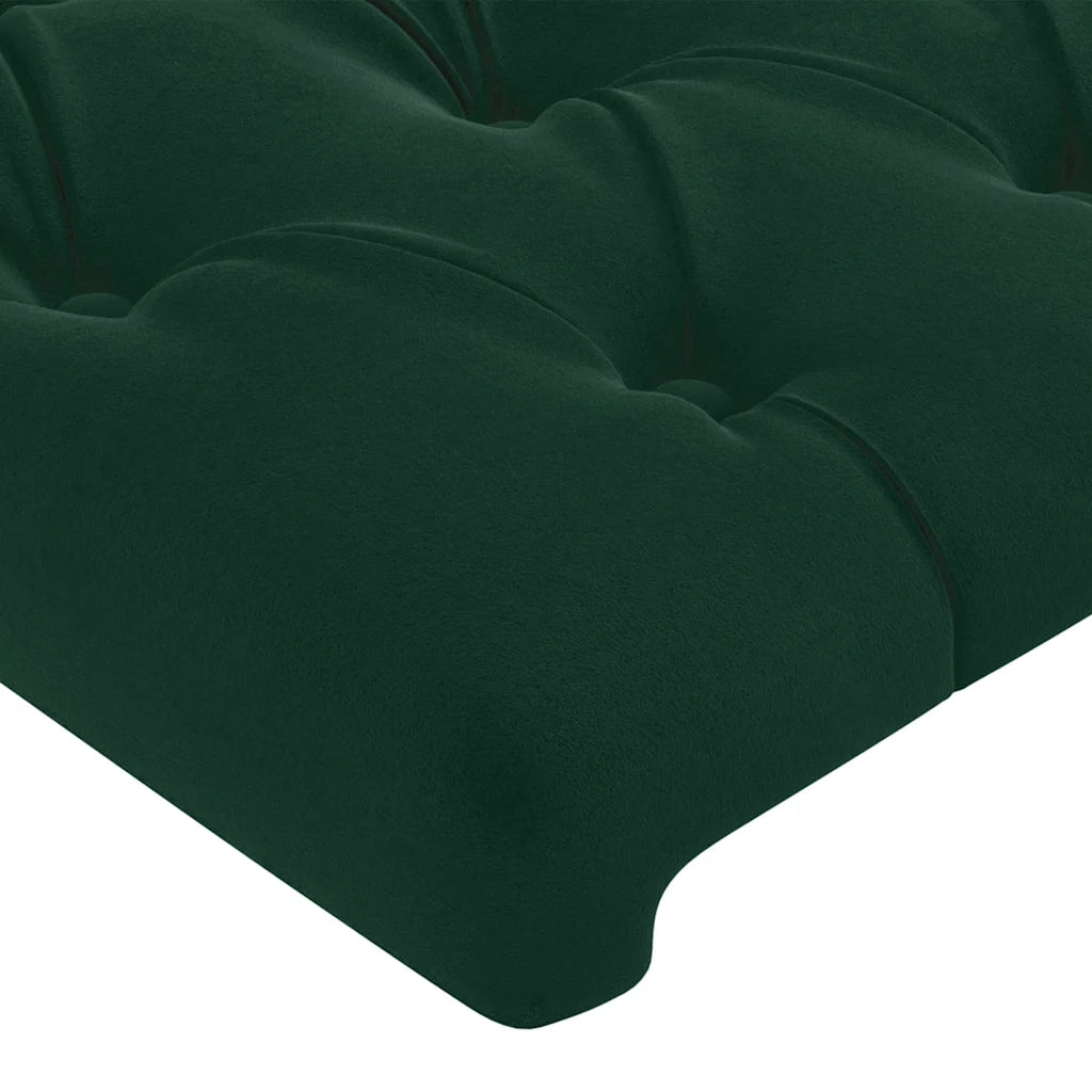 Letto matrimoniale | Letto per adulti | Giroletto senza Materasso Verde Scuro 140x190 cm in Velluto