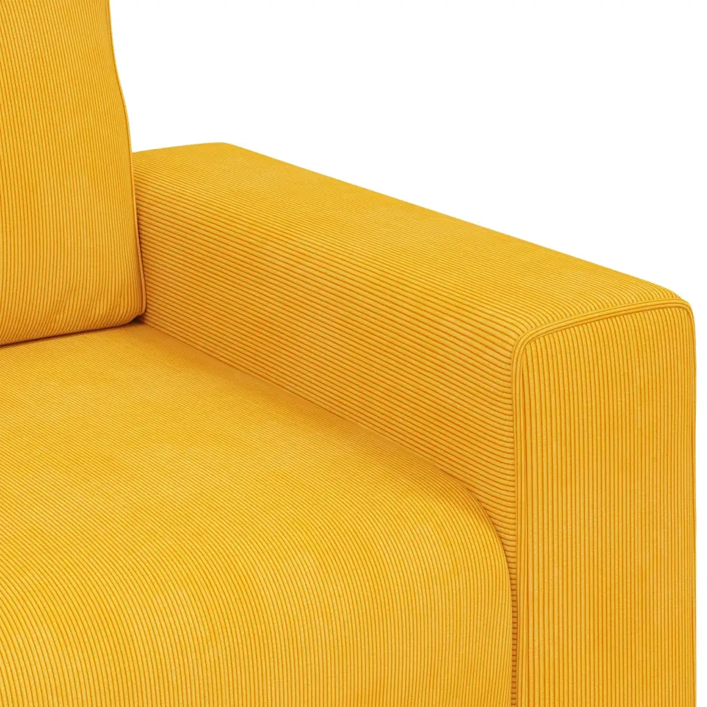 Divano Divanetto Giallo Chiaro 180x77x82cm Tessuto di Velluto a Coste 4105205