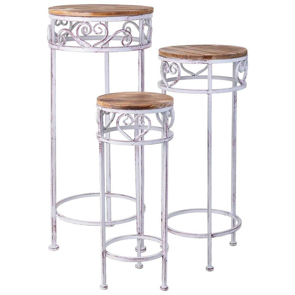 Supporto vasi set 3 pezzi grigio 30x30x71h cm