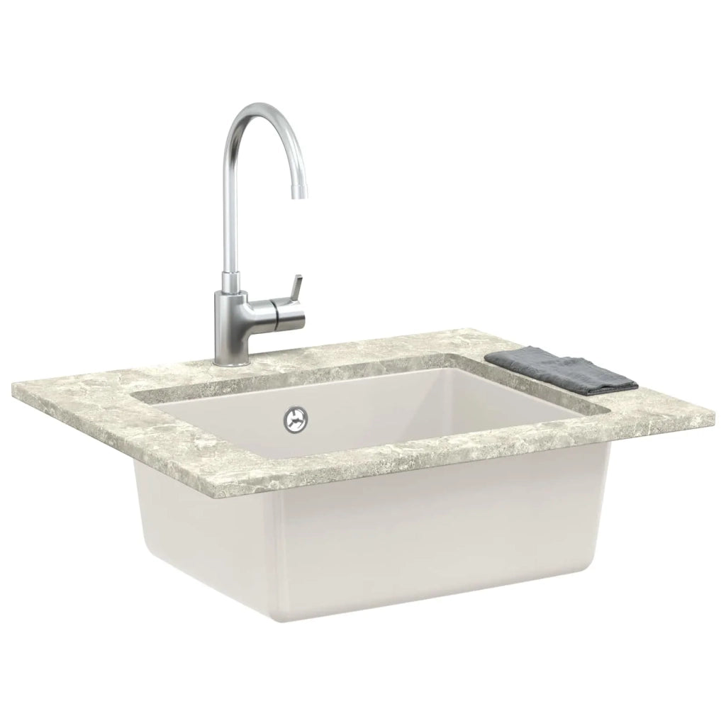 Lavello Bianco 530 x 460 mm 80% Quarzo e 20% Resina