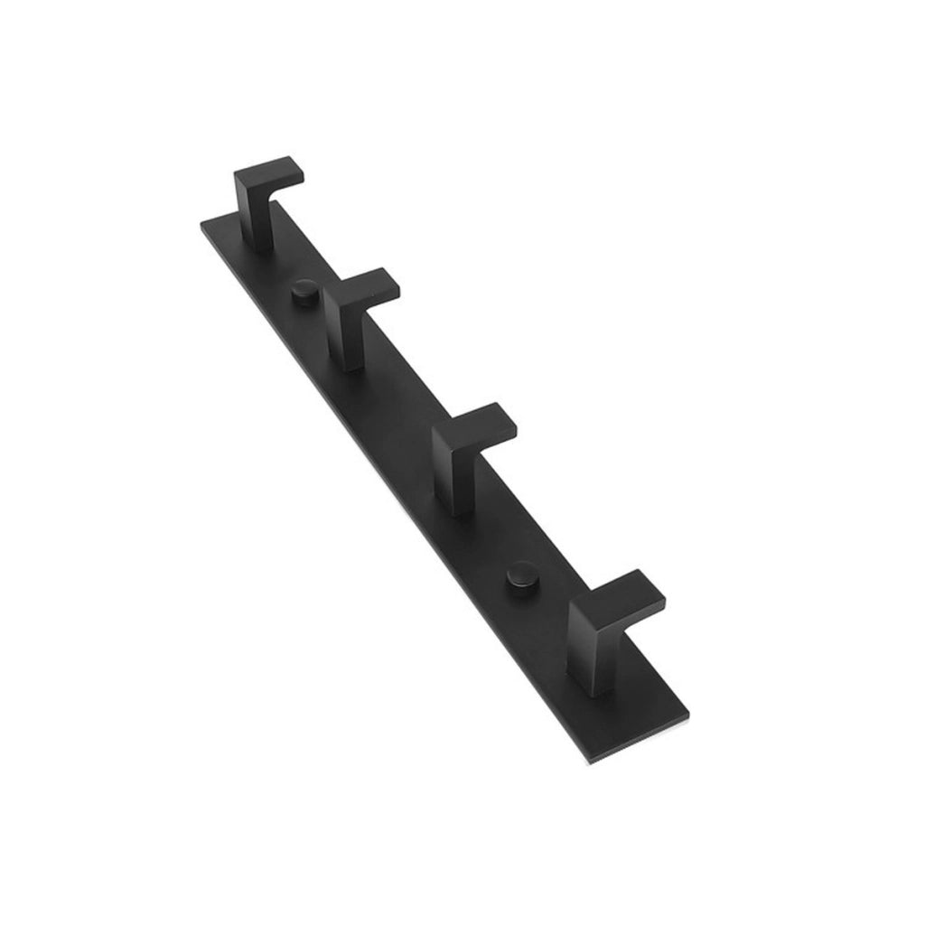 Appendiabiti da parete minimal a 4 ganci nero