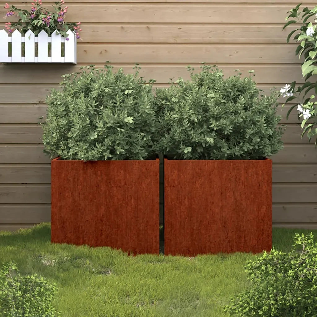 Fioriere 2 pz 42x40x39 cm Acciaio Cortencod mxl 82303