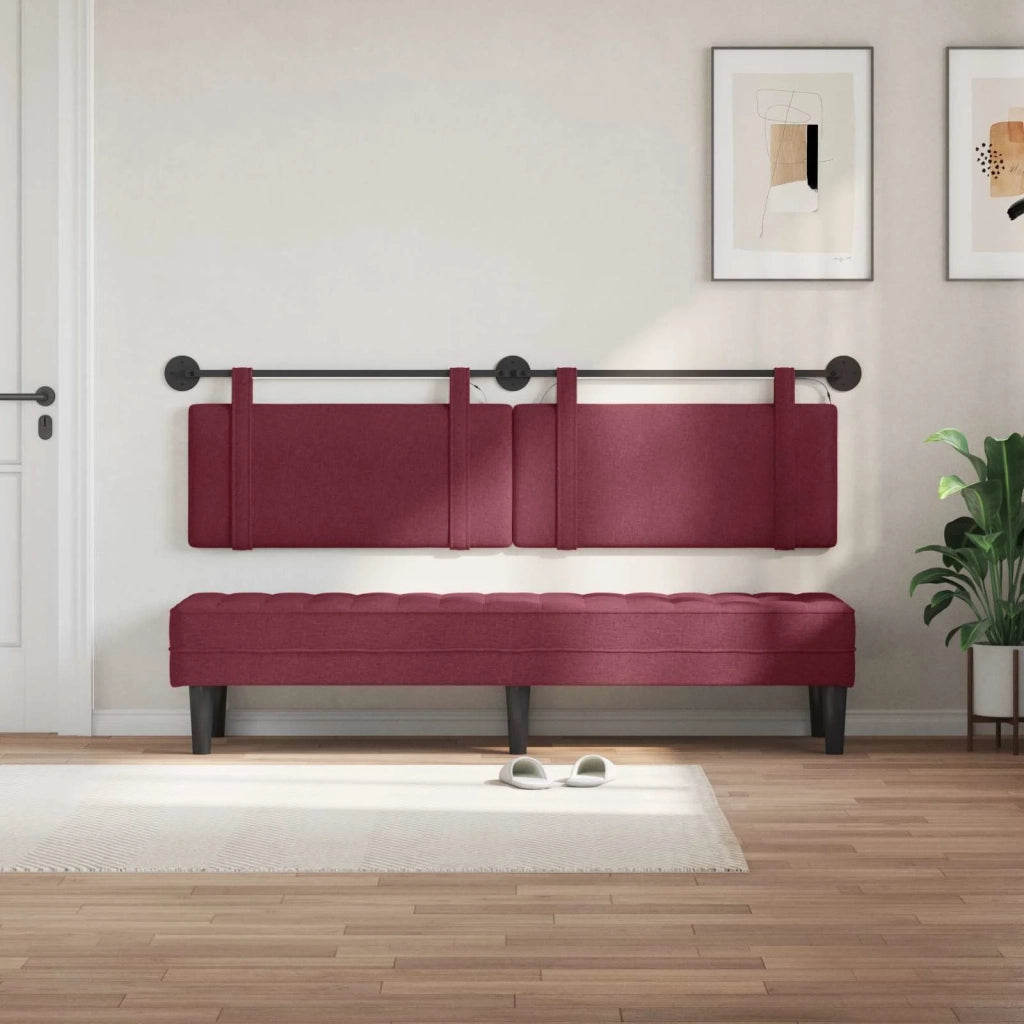 Testiera sospesa Con luce LED Rosso Vino Tessuto 3424000