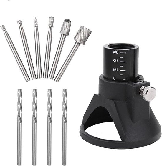 Kit di accessori per multi-tool con attachment per router e trapano, set a 11 pezzi