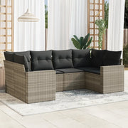 Set Divano da Giardino 6pz con Cuscini Grigio Chiaro Polyrattan 3219372