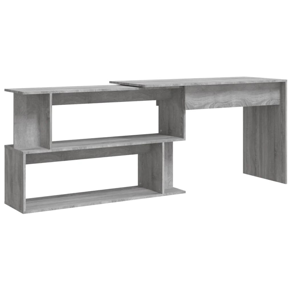 Scrivania angolare Sonoma postazione di lavoro per computer scrivania da studio 200 x 50 x 76 cm legno ingegnerizzato grigio 02_0023696