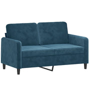 Divano | Divano da soggiorno | Sofa a 2 Posti Blu 120 cm in Velluto