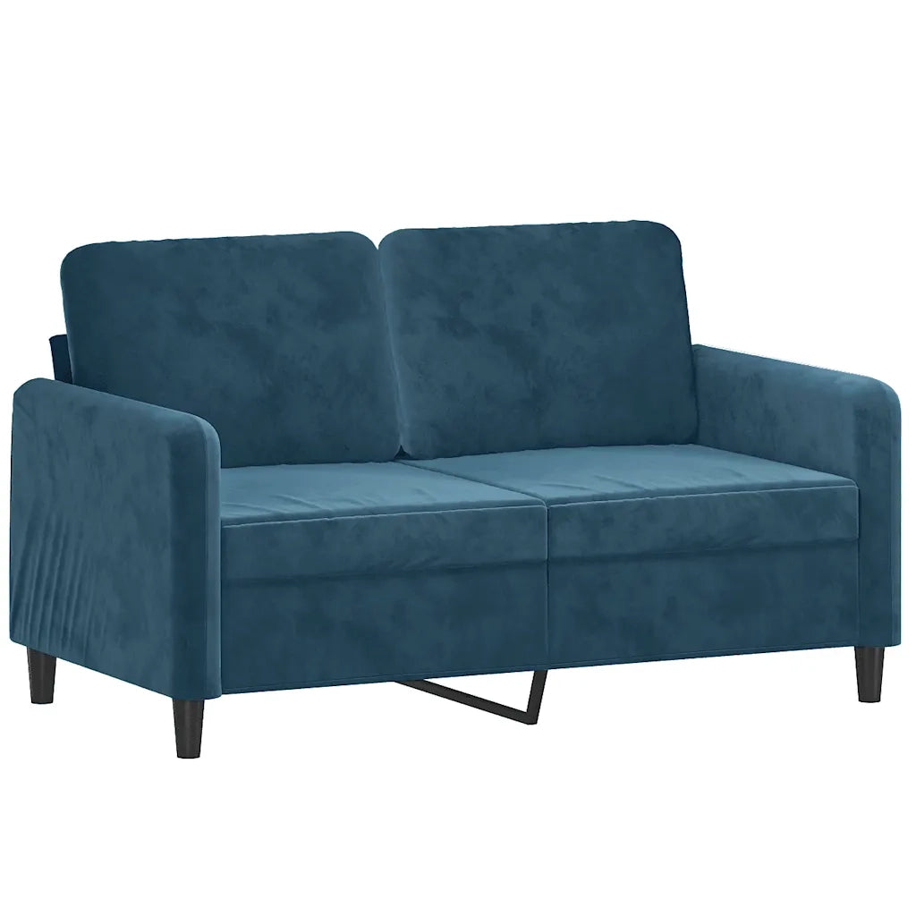 Divano | Divano da soggiorno | Sofa a 2 Posti Blu 120 cm in Velluto