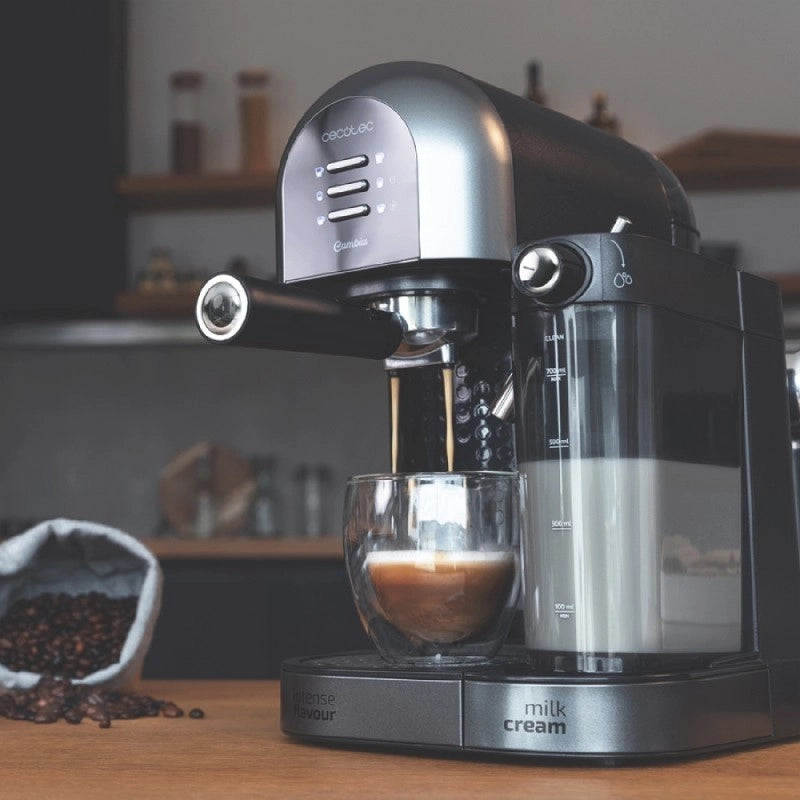 CECOTEC 01590 - Macchina da caffè semi-automatica Cumbia Power Instant-ccino 20 Chic Serie Nera