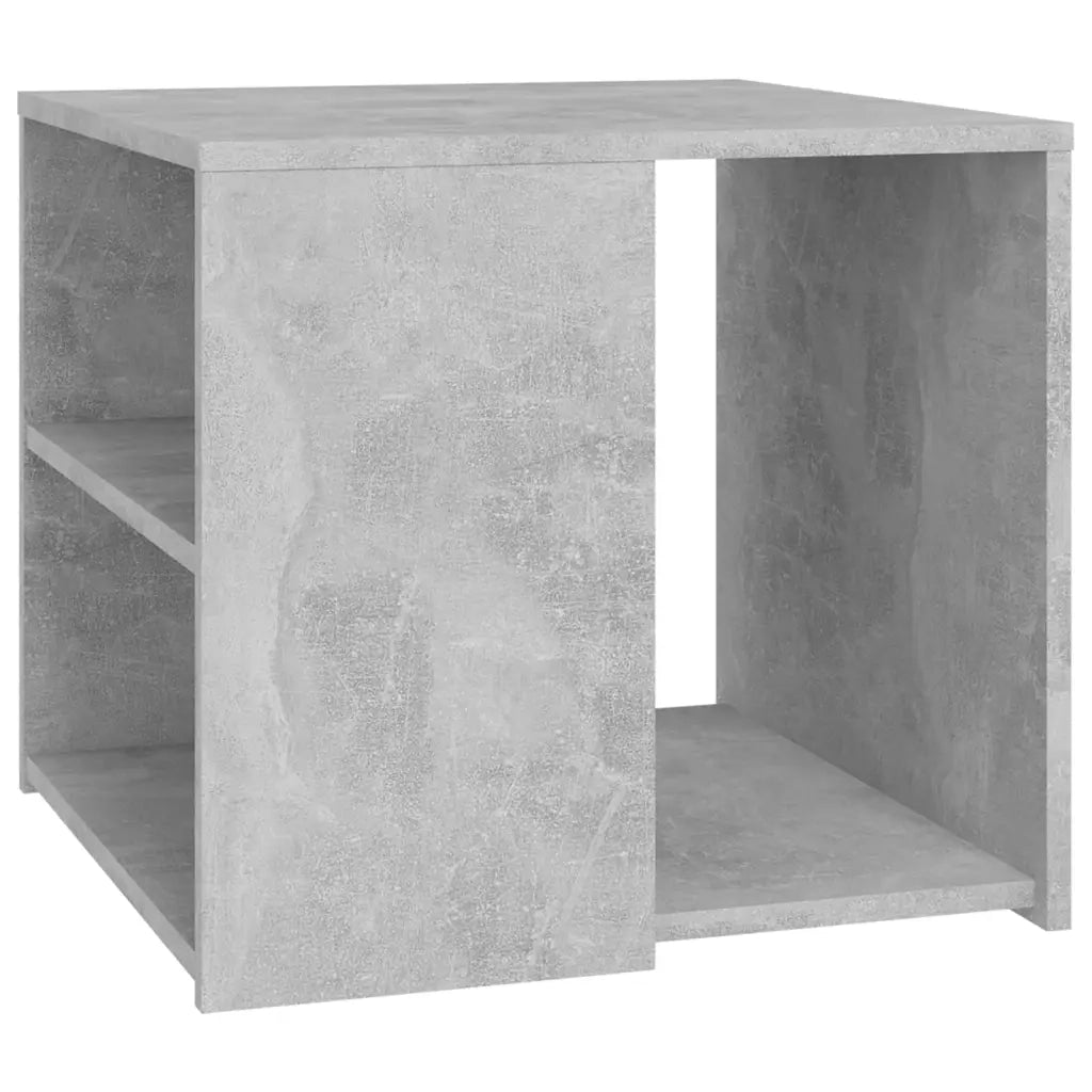 Tavolino | Tavolo laterale Grigio Cemento 50x50x45 cm in Legno Multistrato