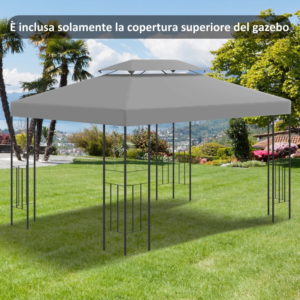 Gazebo 4x3 m a 2 Livelli ¨C Minimal ¨C Grigio