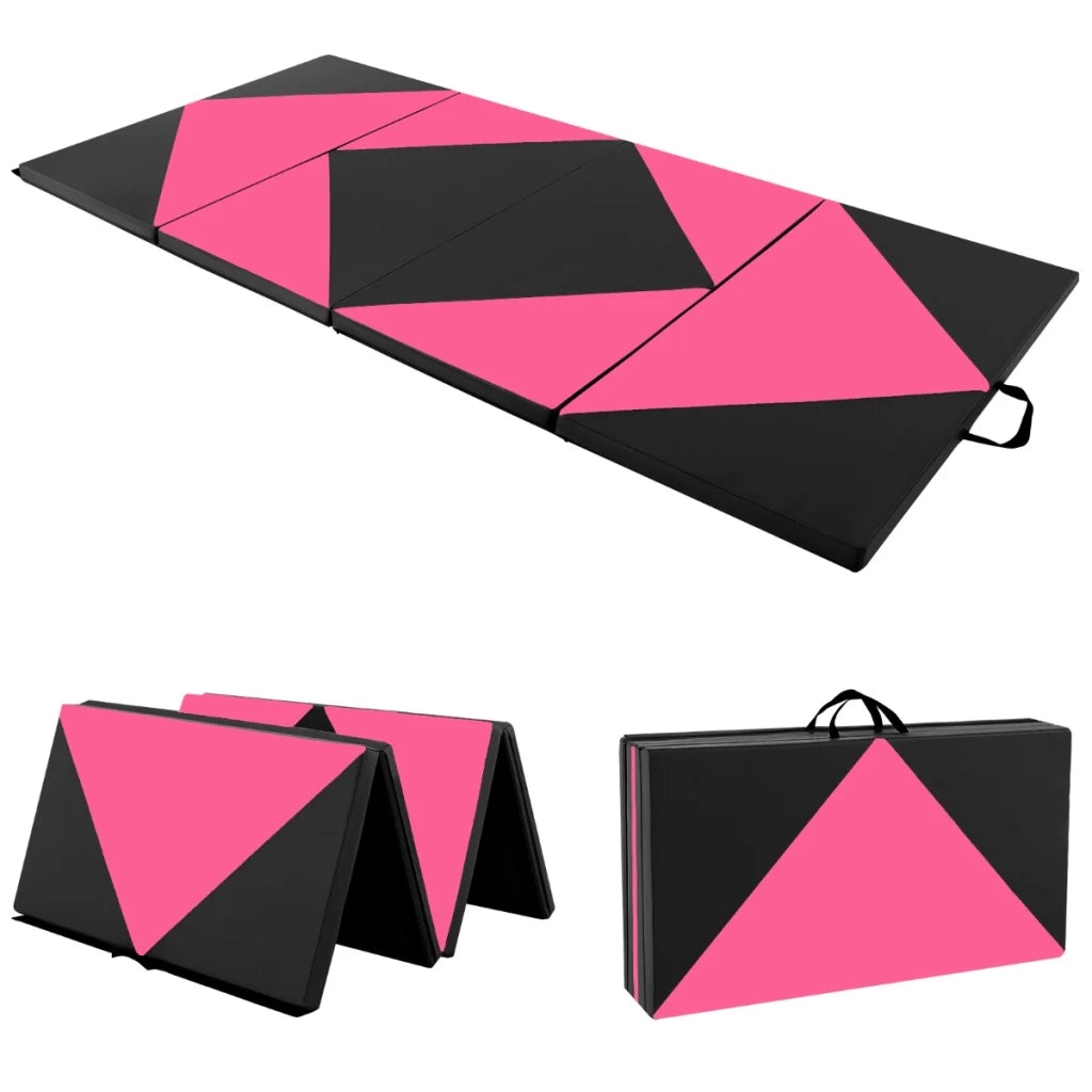 Tappetino da ginnastica pieghevole 240 x 117 x 5 cm con protezione ottimale e facile trasporto in PU rosa 20_0014228