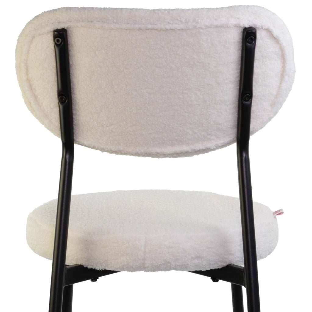 Marvin Sedia Chicago Teddy con Struttura in Metallo Nero Seduta Imbottita in Morbido Cotone Bouc X1 CHICAGO TEDDY BIANCO