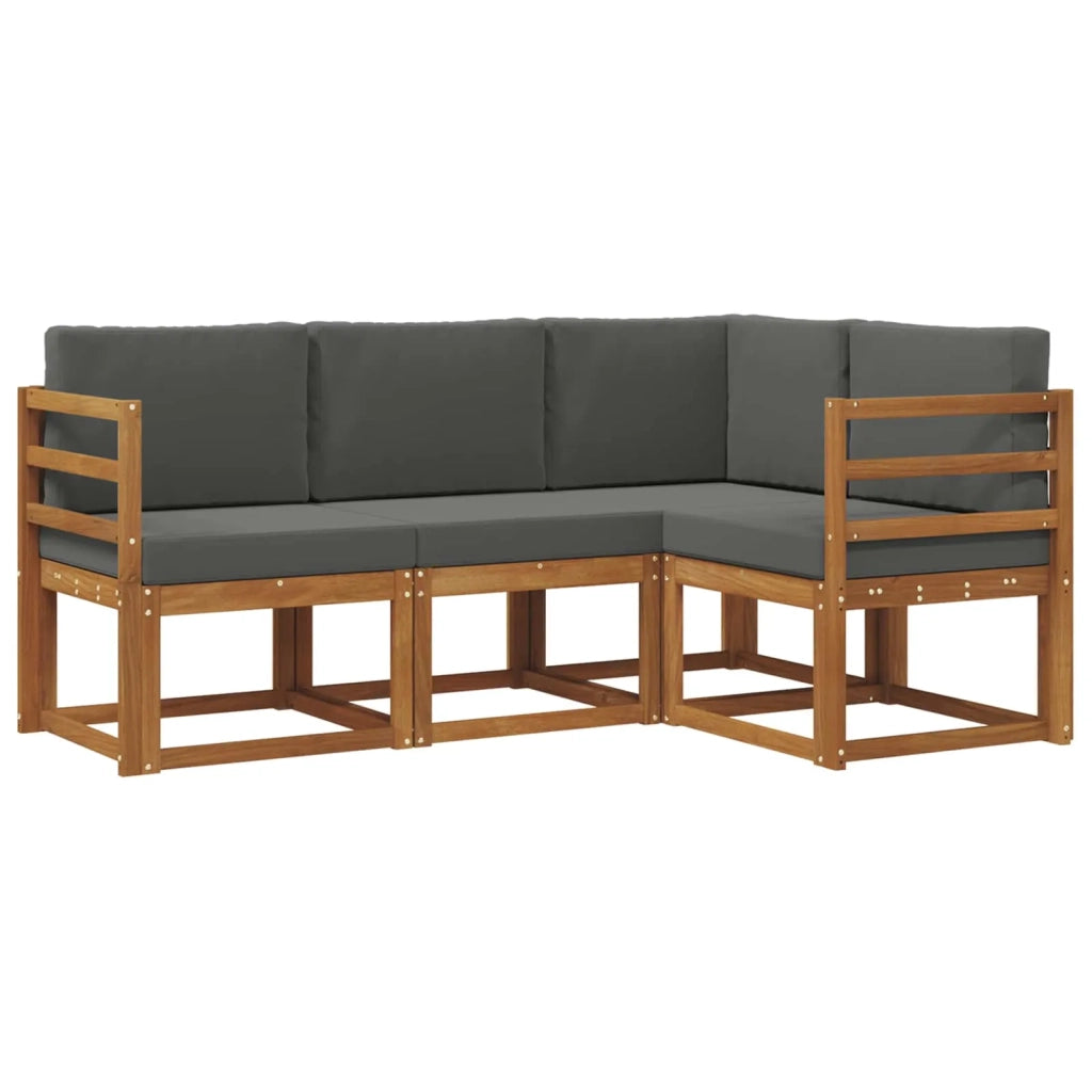 Set di divani da esterno con cuscino 4 pcs Naturale e Antracite 3366310