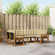 Set di divani da esterno con cuscino 6 pcs Naturale e Beige 3369004