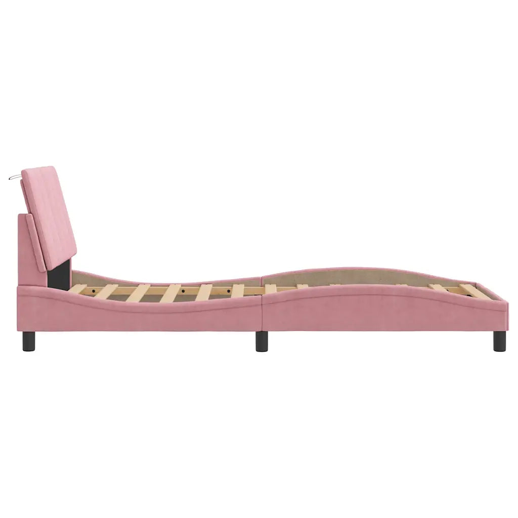 Giroletto senza Materasso Hanko Rosa 90x200 cm in Velluto 3207830