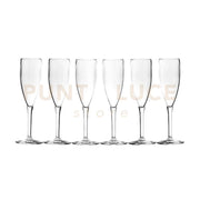 TUMBLER BICCHIERI FLUTE SET 6 PEZZI TRASPARENTI