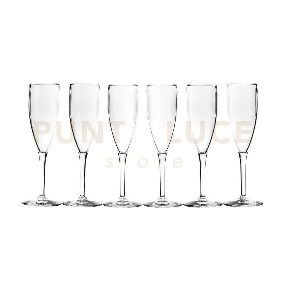 TUMBLER BICCHIERI FLUTE SET 6 PEZZI TRASPARENTI