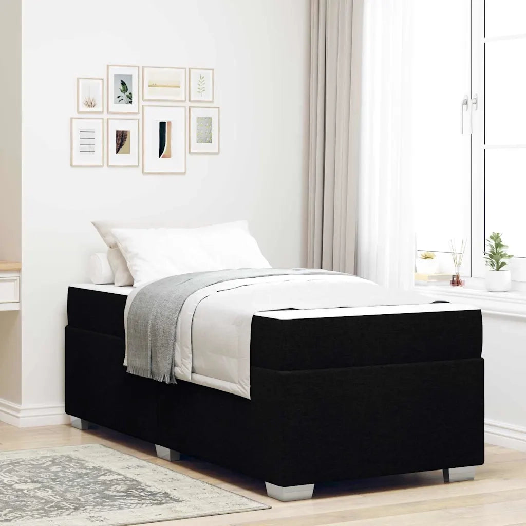Struttura del letto con materasso Nero 100 x 200 cm Tessuto 3399168