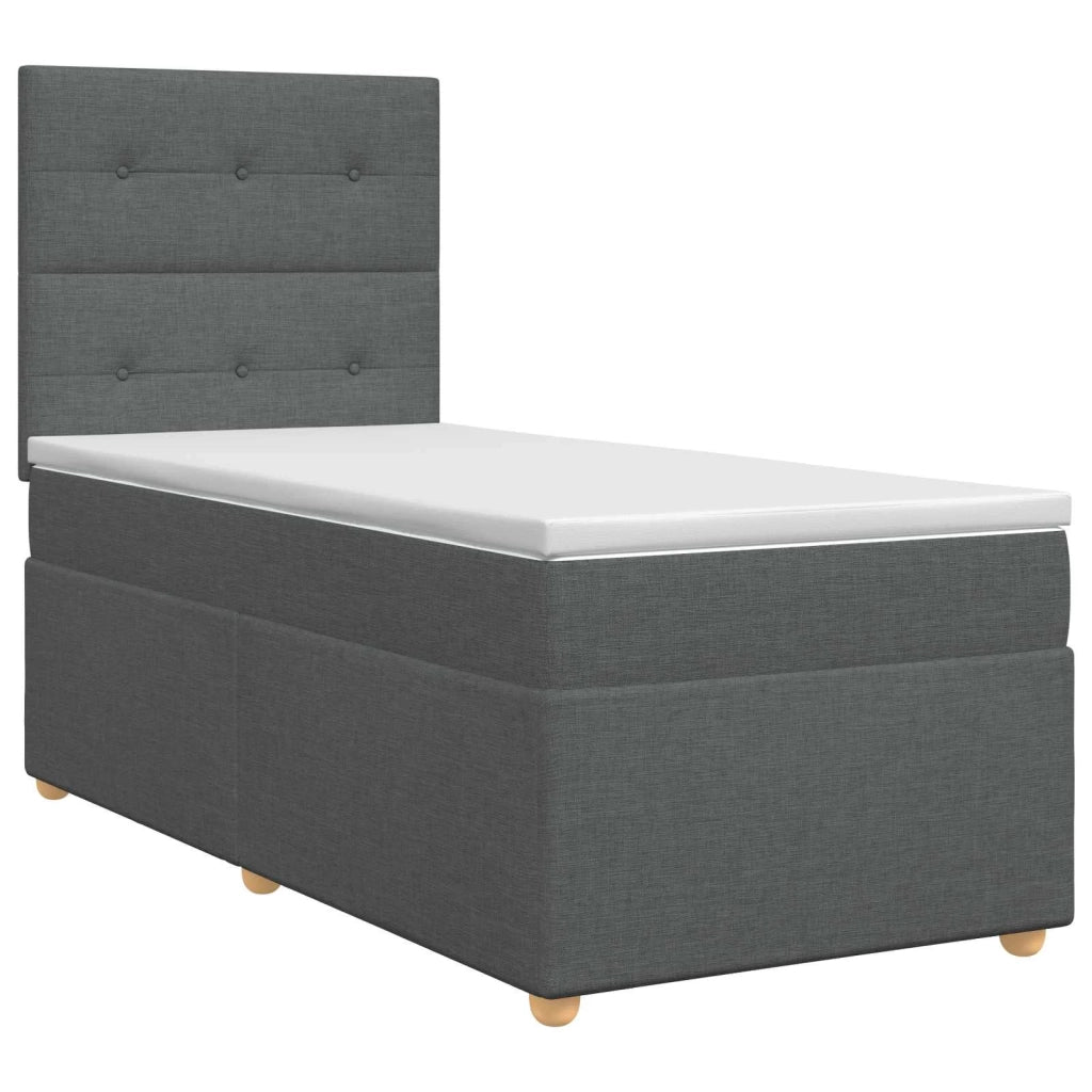 Letto box spring con materasso Grigio Scuro Singolo Tessuto 3453980