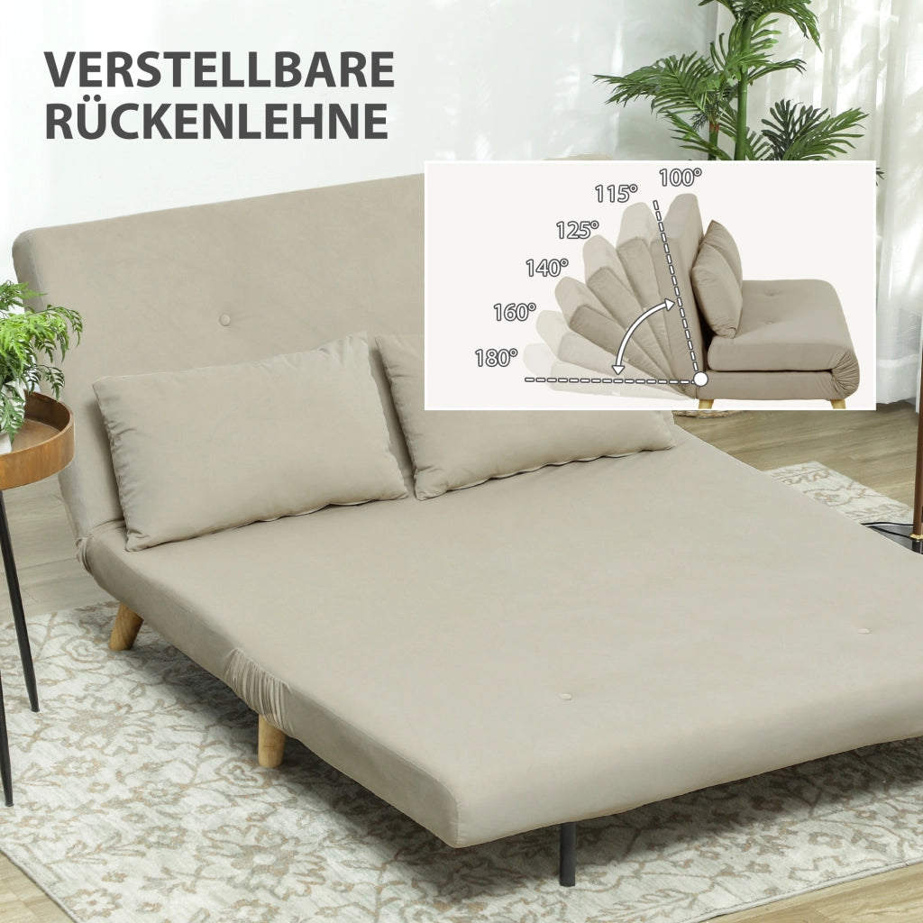 Divano letto ¨C Minimal ¨C velluto beige 130x78x79 cm