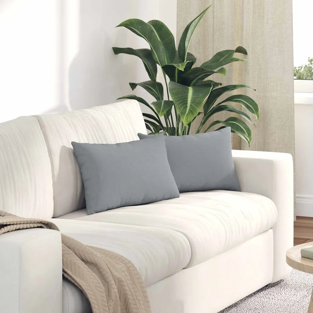 Cuscini da Divano 2 pcs Grigio chiaro 50 x 30 cm Tessuto 42013610