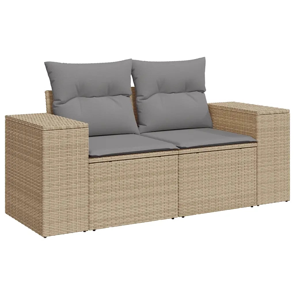 Set Divani da Giardino 7 pz con Cuscini Beige in Polyrattan 3327398