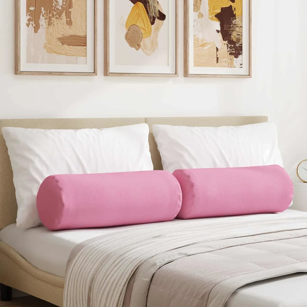 Cuscini a rullo 2 pcs Rosa Ø 25 x 70 cm Tessuto 42014326