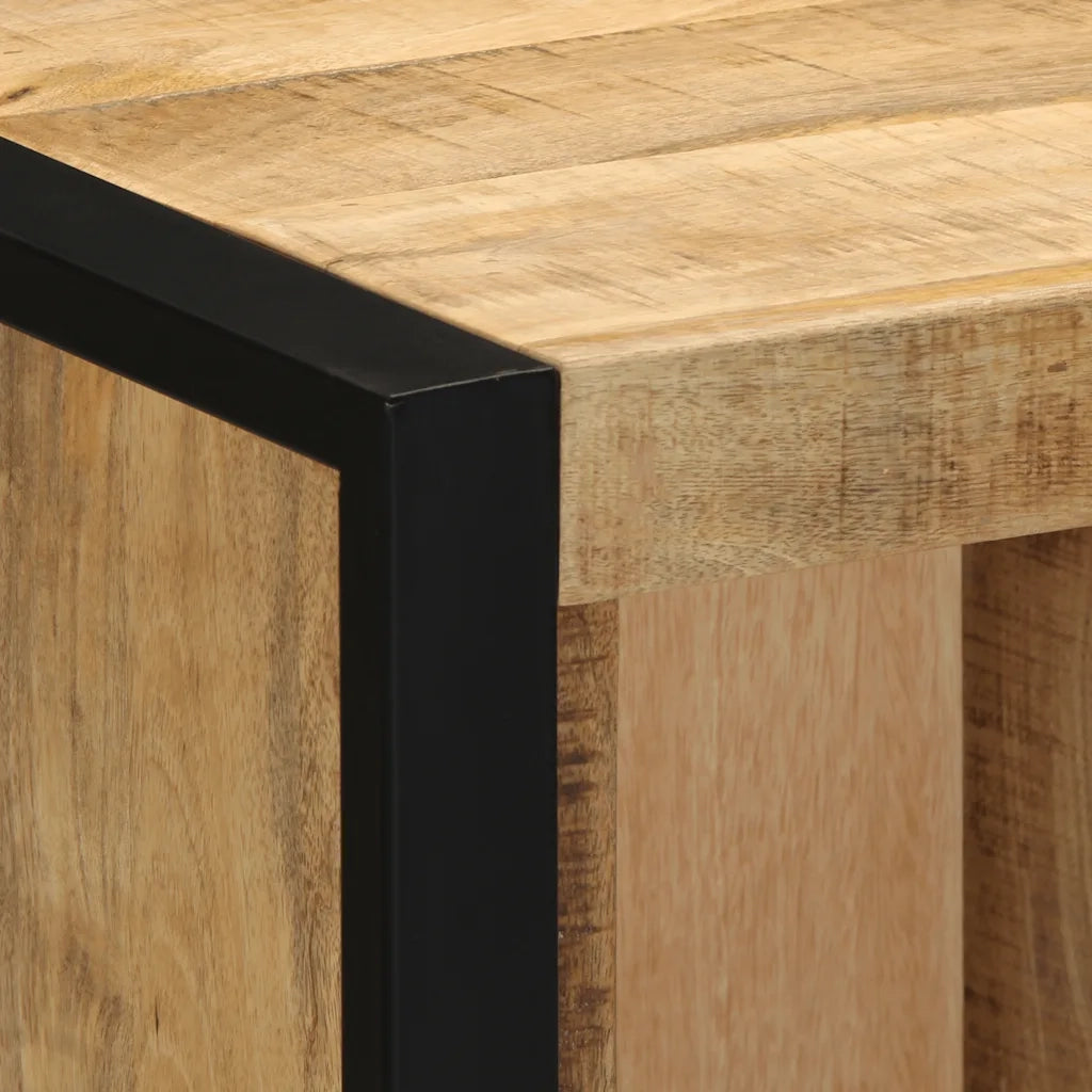 Comodino 40x35x40 cm in Legno Grezzo Massello di Mango 4015957