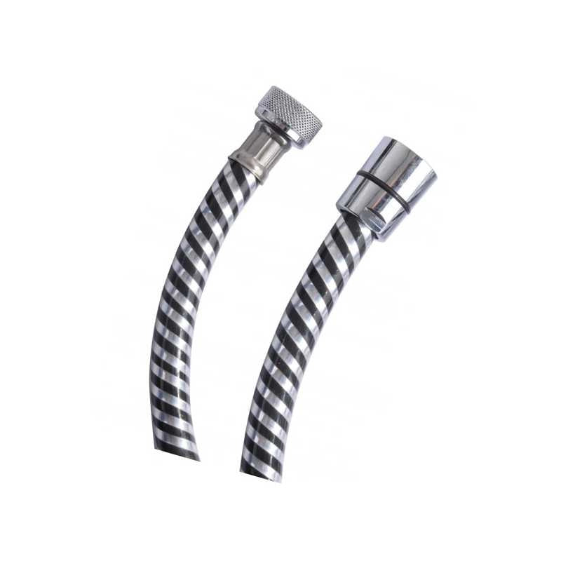 Flessibile Docce Pvc Silver Nero/Cromo 200