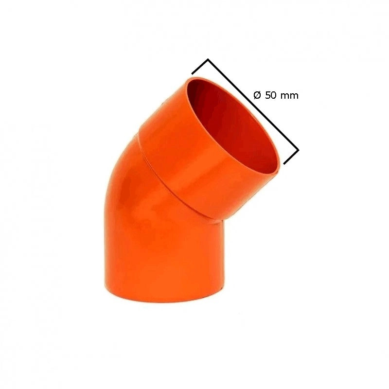 Curva 45° in pvc : Colore - Arancio, Diametro - 50