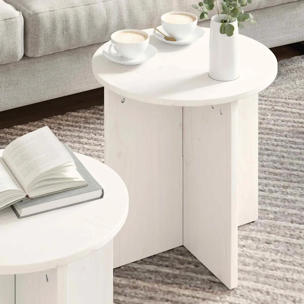 Tavolino da salotto 2 pcs Bianco 873548