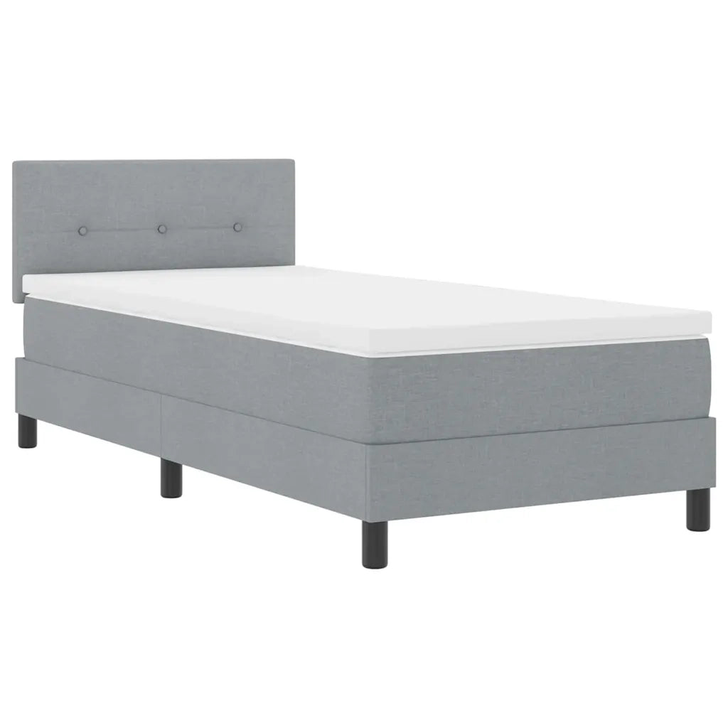 Letto a molle con materasso Grigio chiaro 90 x 200 cm Tessuto