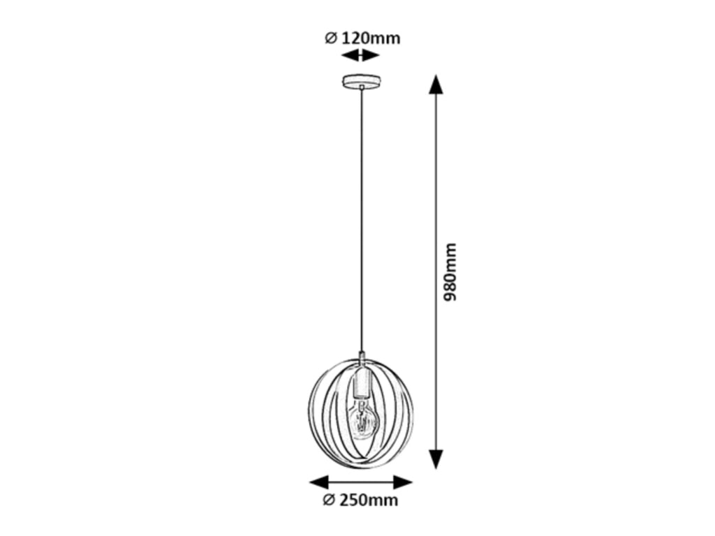Lampada a sospensione industriale nera E27 40W Cortado Rabalux