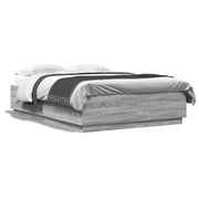 Letto matrimoniale | Letto per adulti | Giroletto Grigio Sonoma 150x200 cm in Legno Multistrato