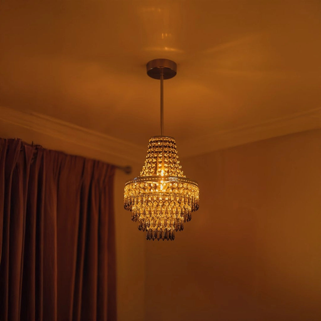 Lampadario glamour cristallo nero E27 60W CORAL Milagro
