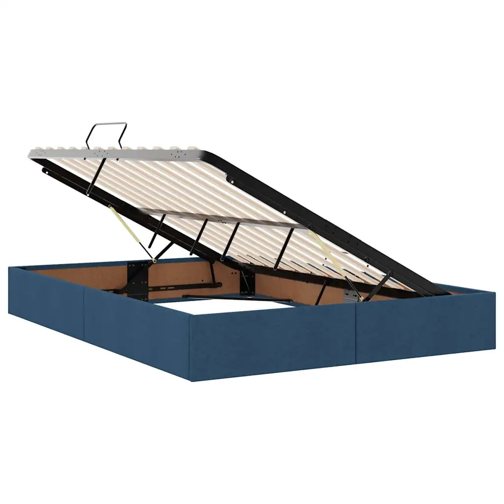 Letto con contenitore e materasso con testiera Blu 120 x 200 cm