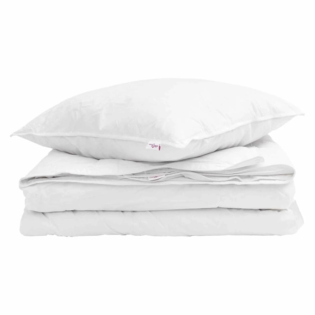 Piumone | Duvet 2-in-1 con cuscino 2 pz Bianco Piuma d'anatra