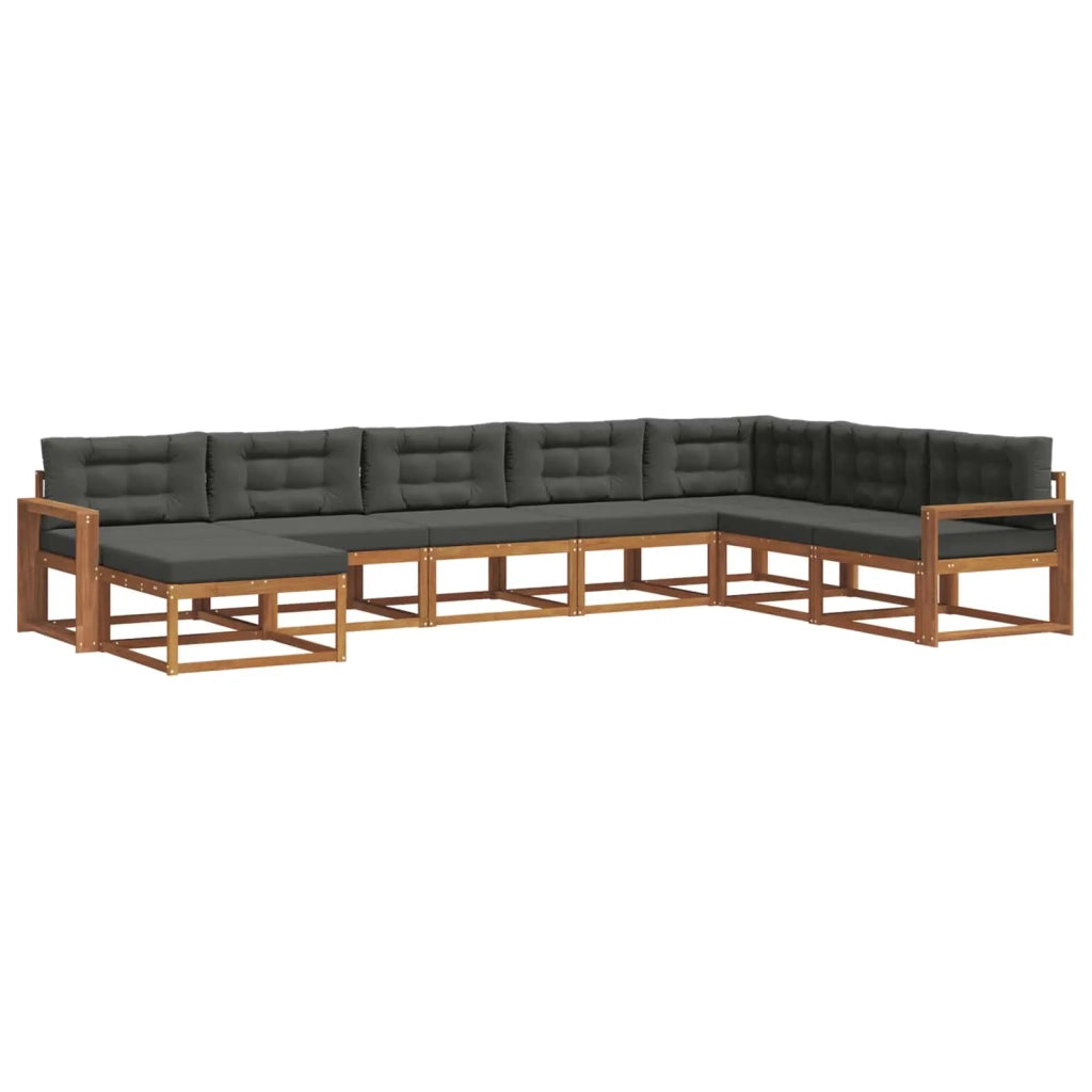 Set di divani da esterno con cuscino 8 pcs Naturale e Antracite 3368005